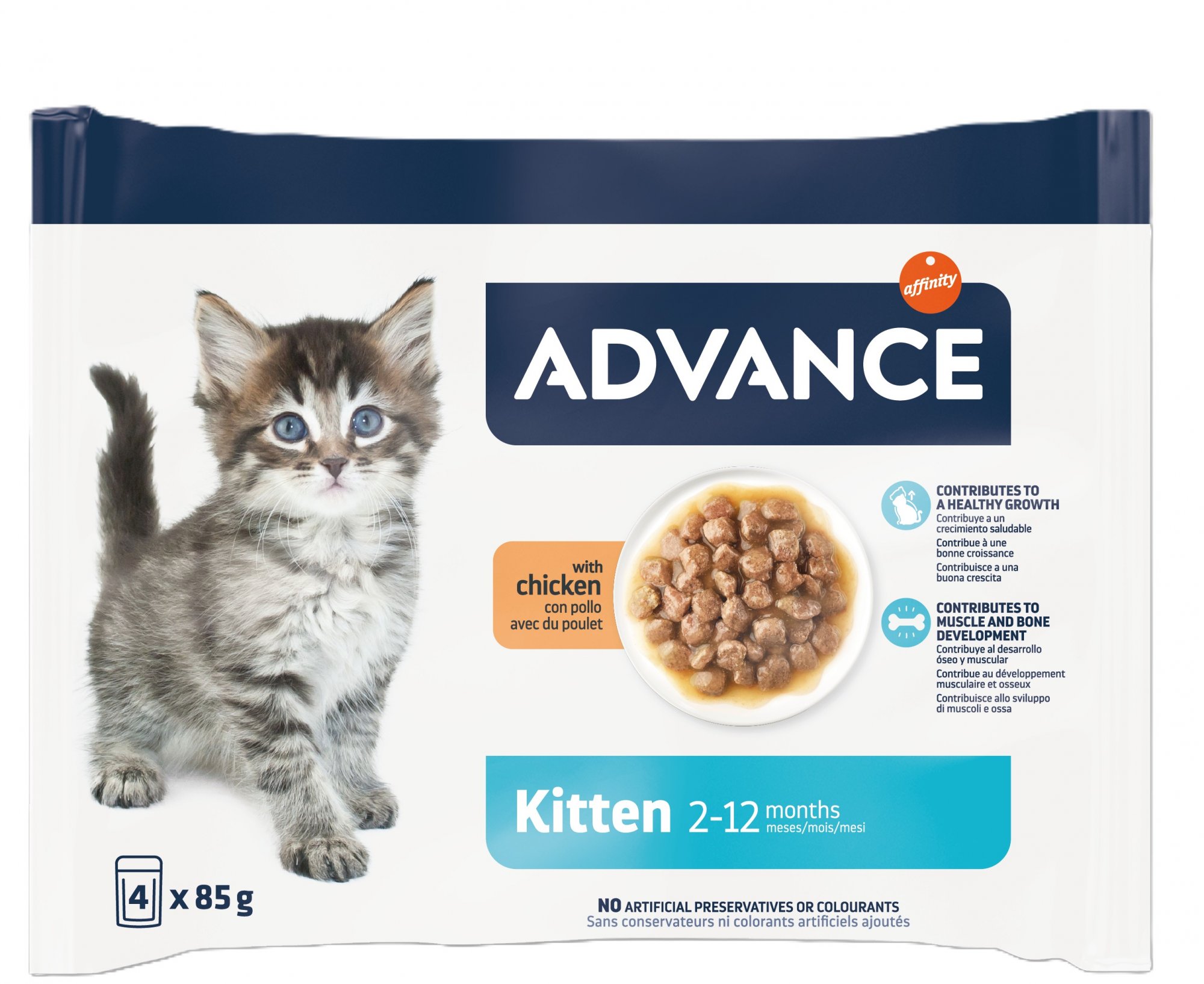 Kapsička ADVANCE KITTEN kura 4x85g (balenie)