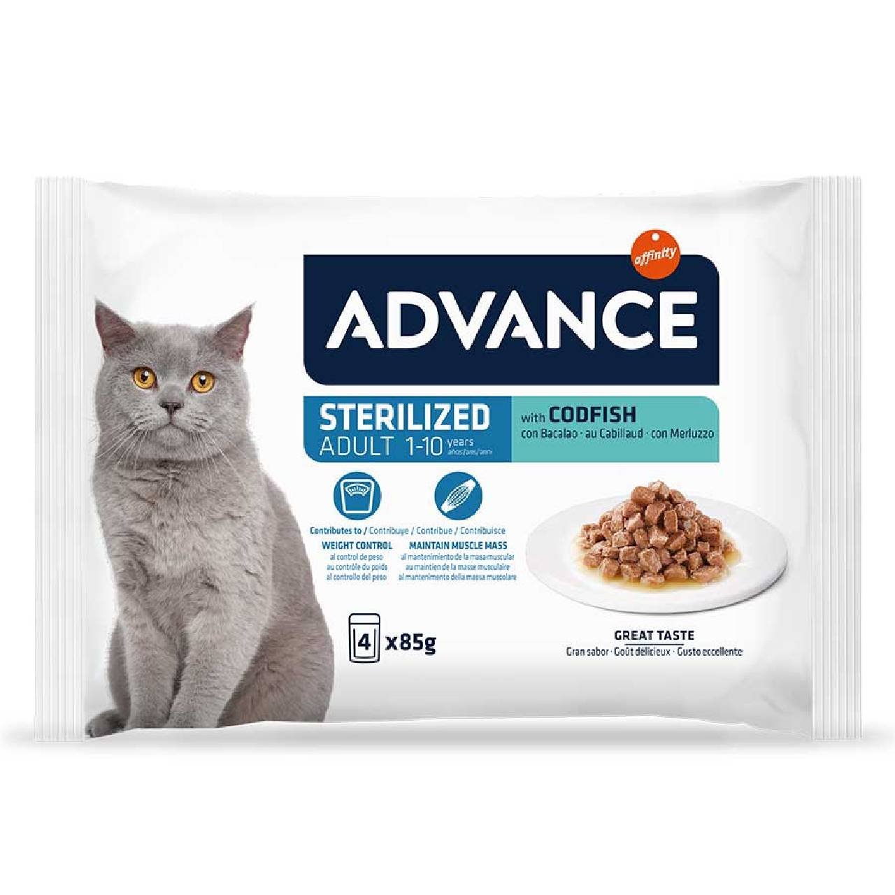 Kapsička ADVANCE sterilized treska 4x85g (balenie)
