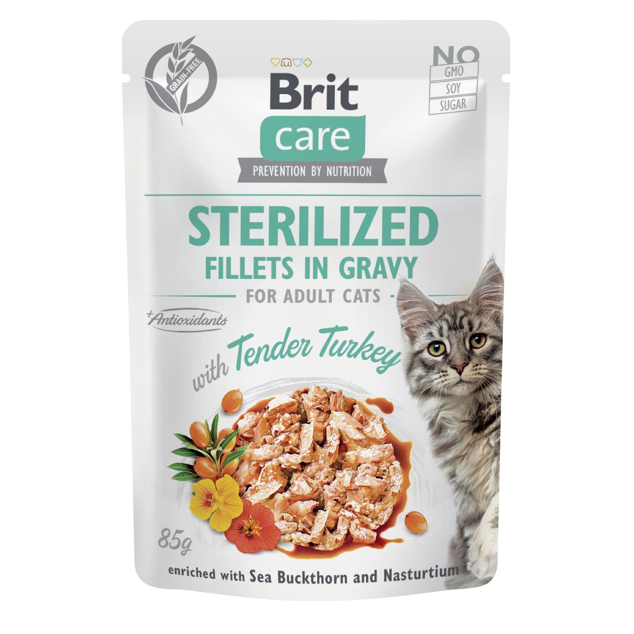 Brit Care Cat Sterilized Fillets in Gravy with Tender Turkey 85g