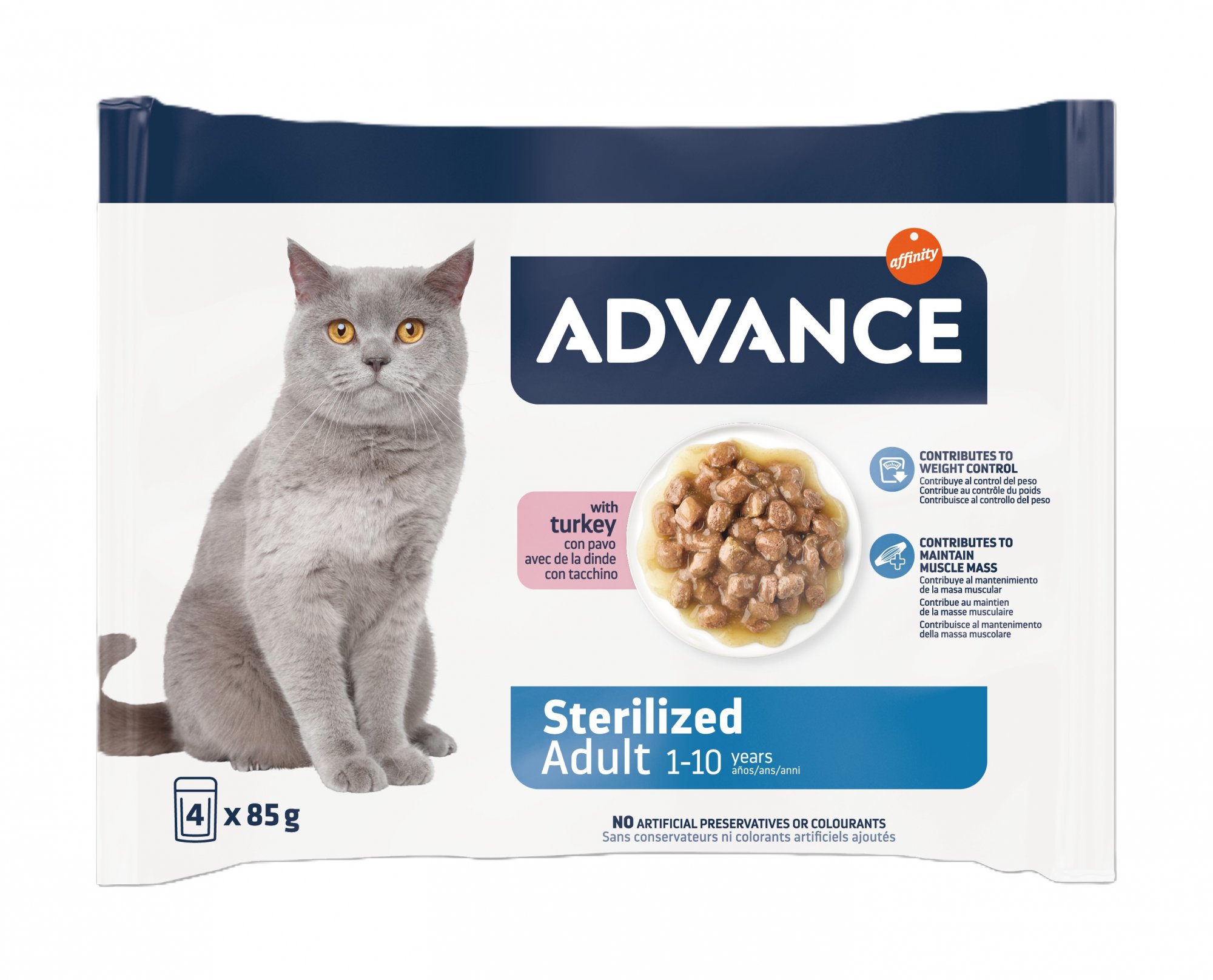 Kapsička ADVANCE sterilized morčacie 4x85g (balenie)