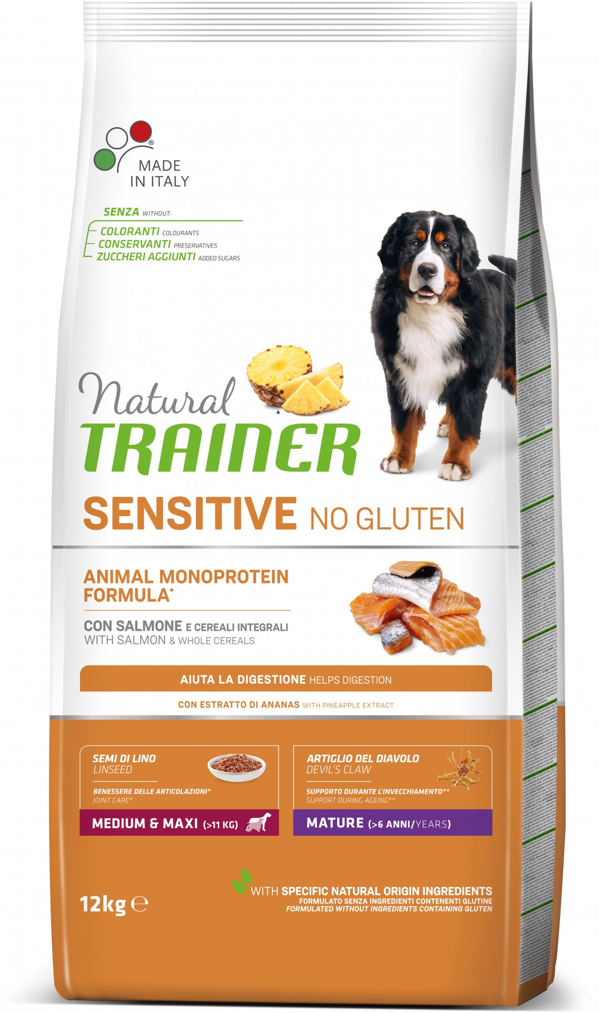 Trainer Sensitive Natural No glutén Maturity Medium/Maxi losos 12kg
