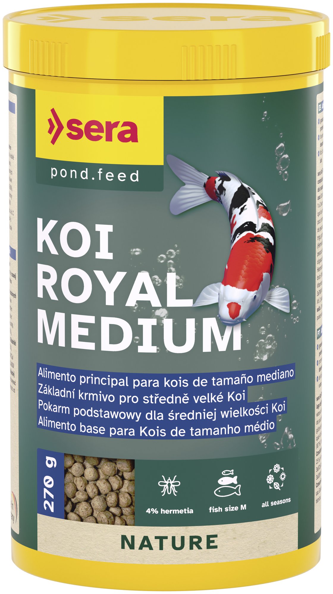 Sera základné krmivo pre koi a iostatné jazierkové ryby Koi Royal Medium 1000ml Nature