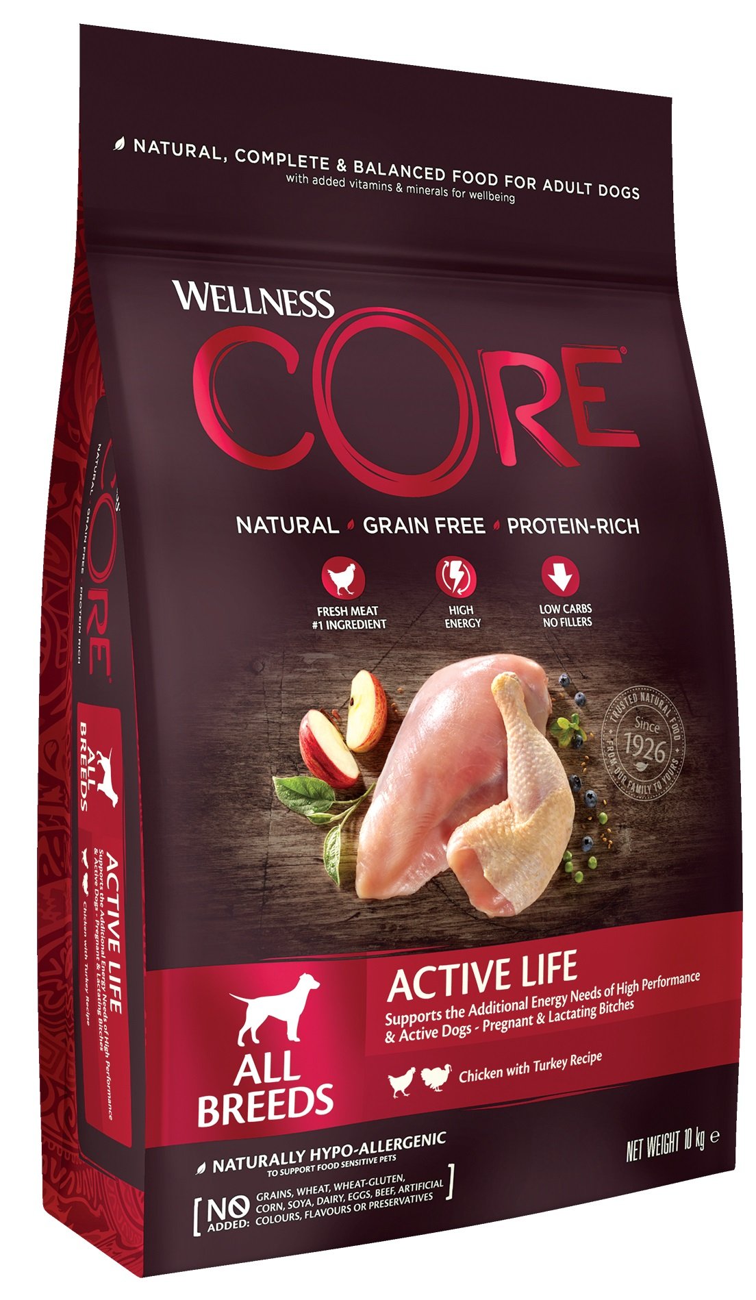 Wellness Core Dog Active Life All Breeds kura a morka 10kg
