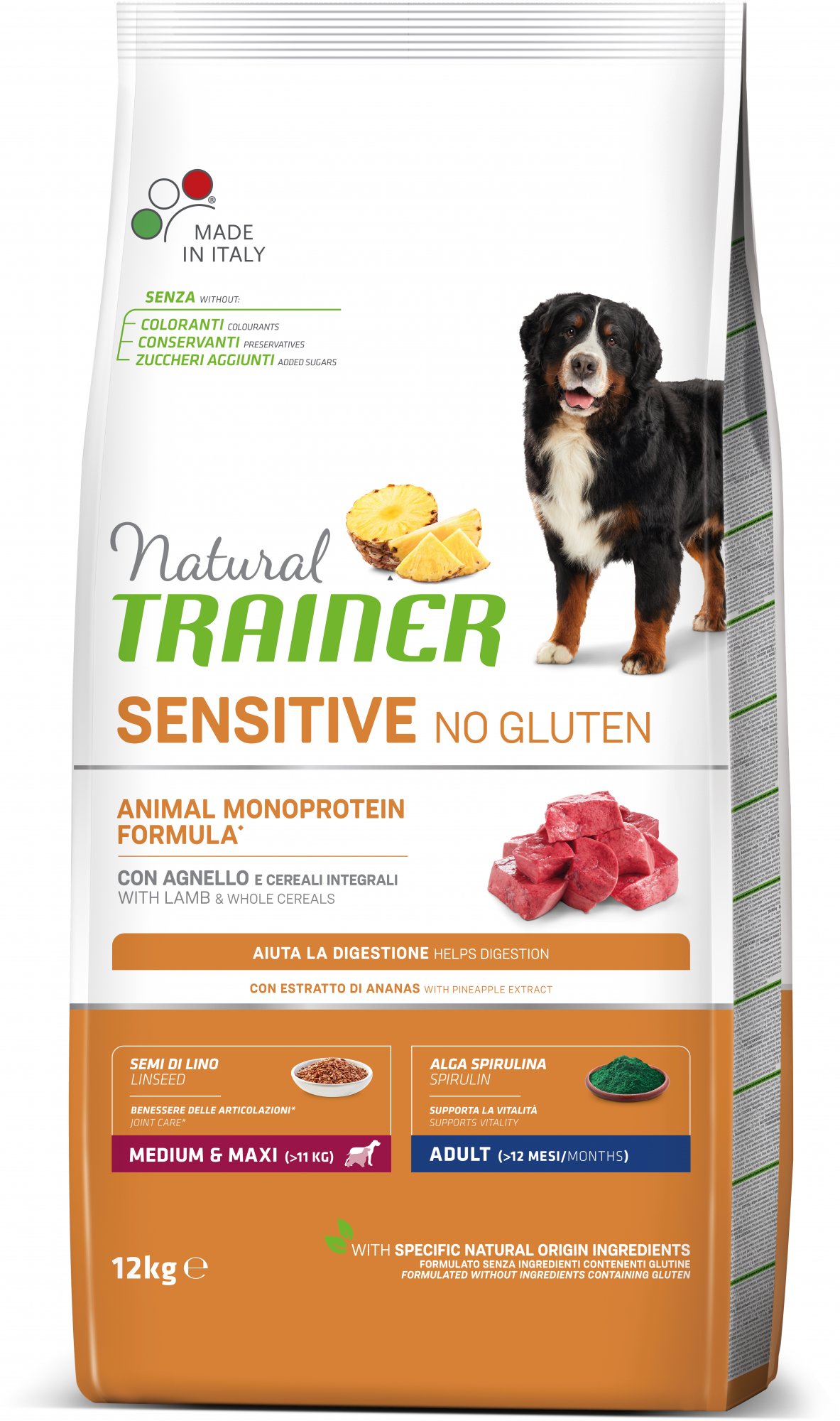 Trainer Natural Sensitive No glutén Adult Medium/Maxi jahňacie 12kg