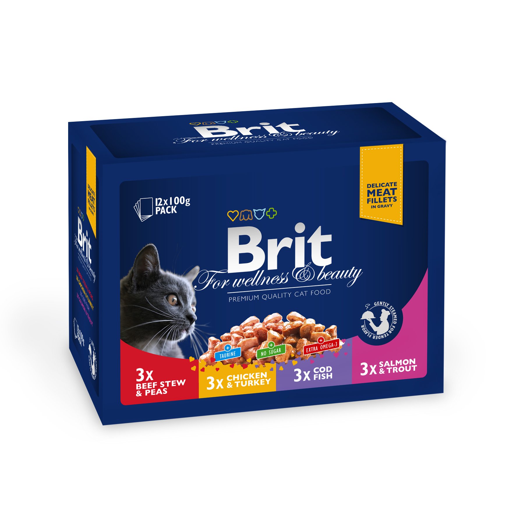 Vrecko Brit Cat Premium Pouches Rodina 12x100g