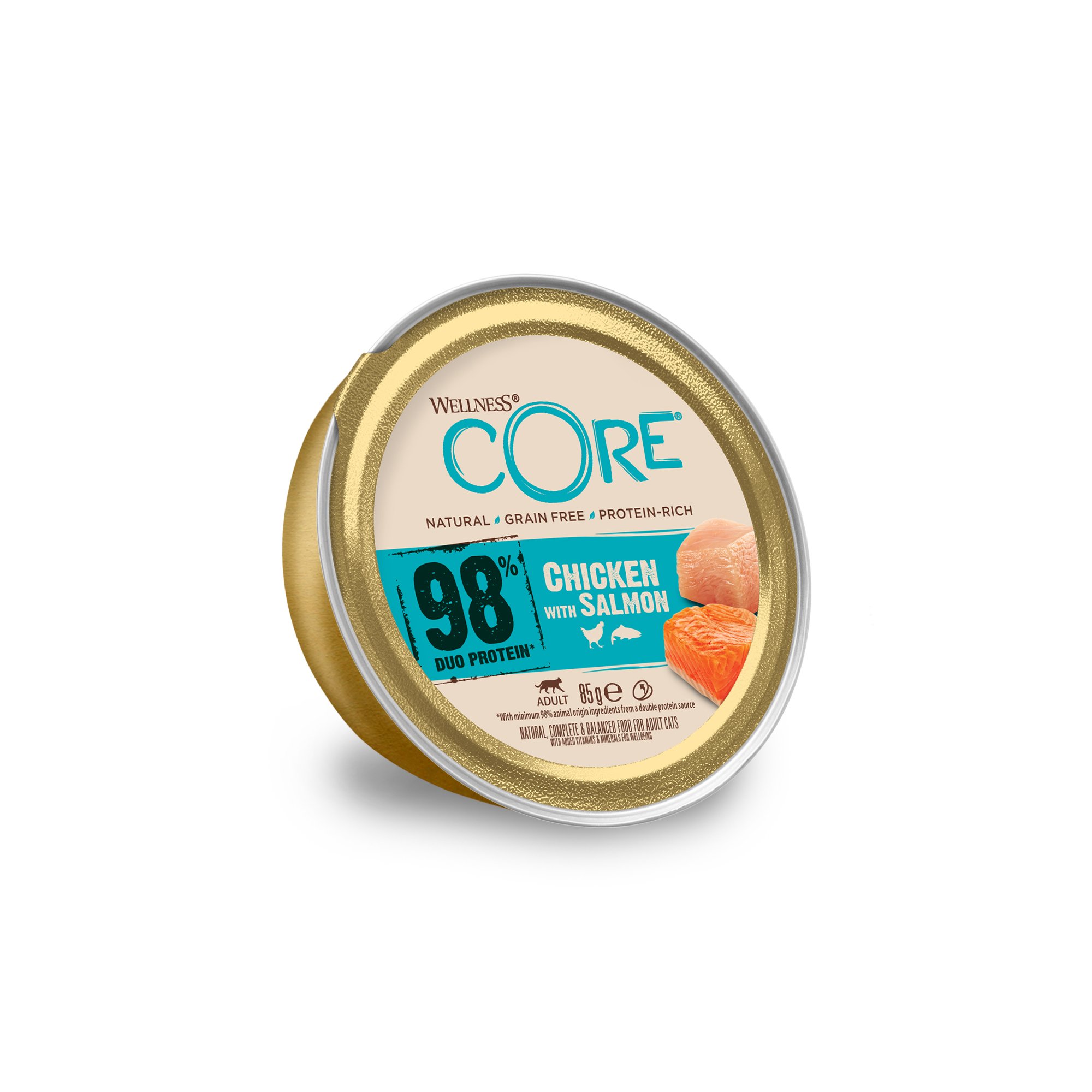 Konzerva Wellness Core Cat 98% Proteín kura a losos 85g
