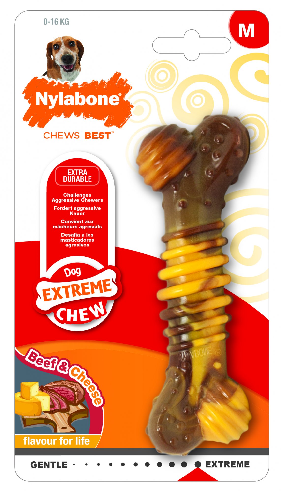 Nylabone hračka Extreme kosť príchuť steak a syr M