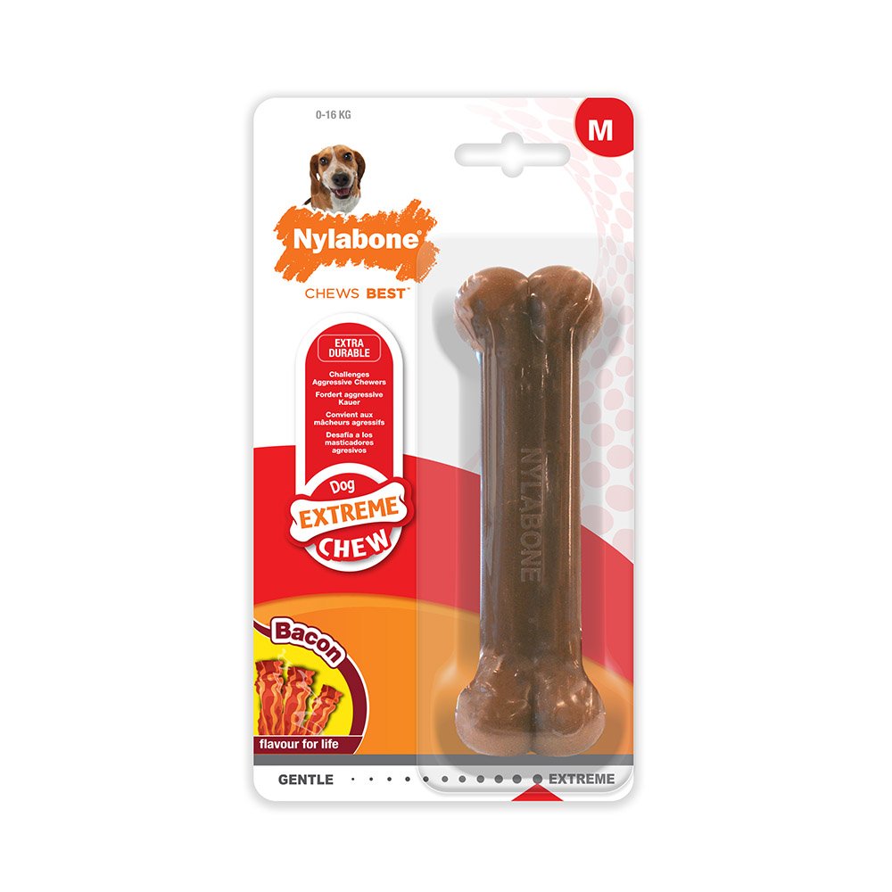 Nylabone hračka Extreme kosť príchuť slanina M