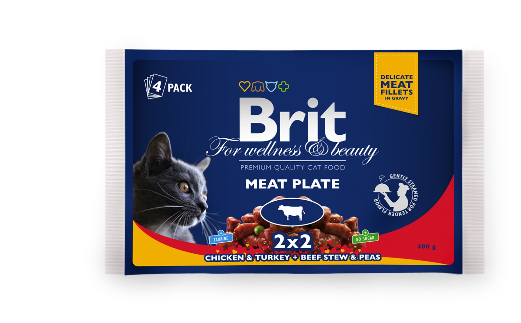 Kapsička Brit Cat Premium Pouches masová variácia 4x100g