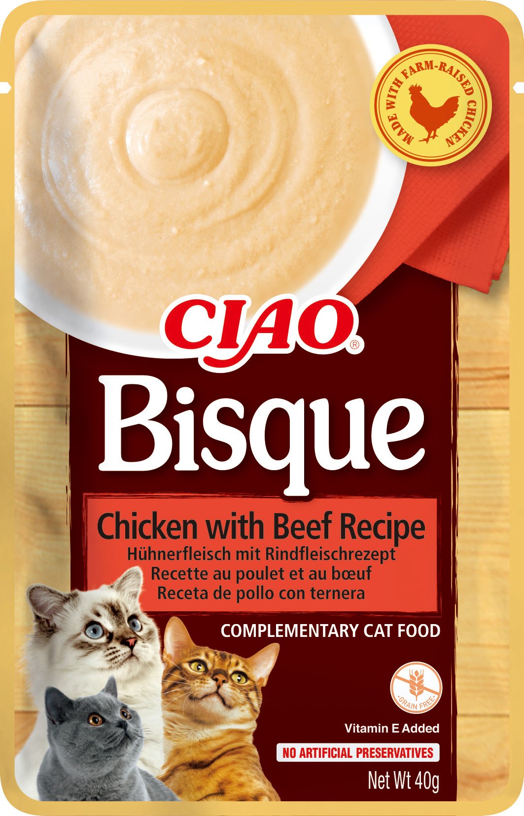 Kapsička Churu Cat Bisque - kura, hovädzie 40g