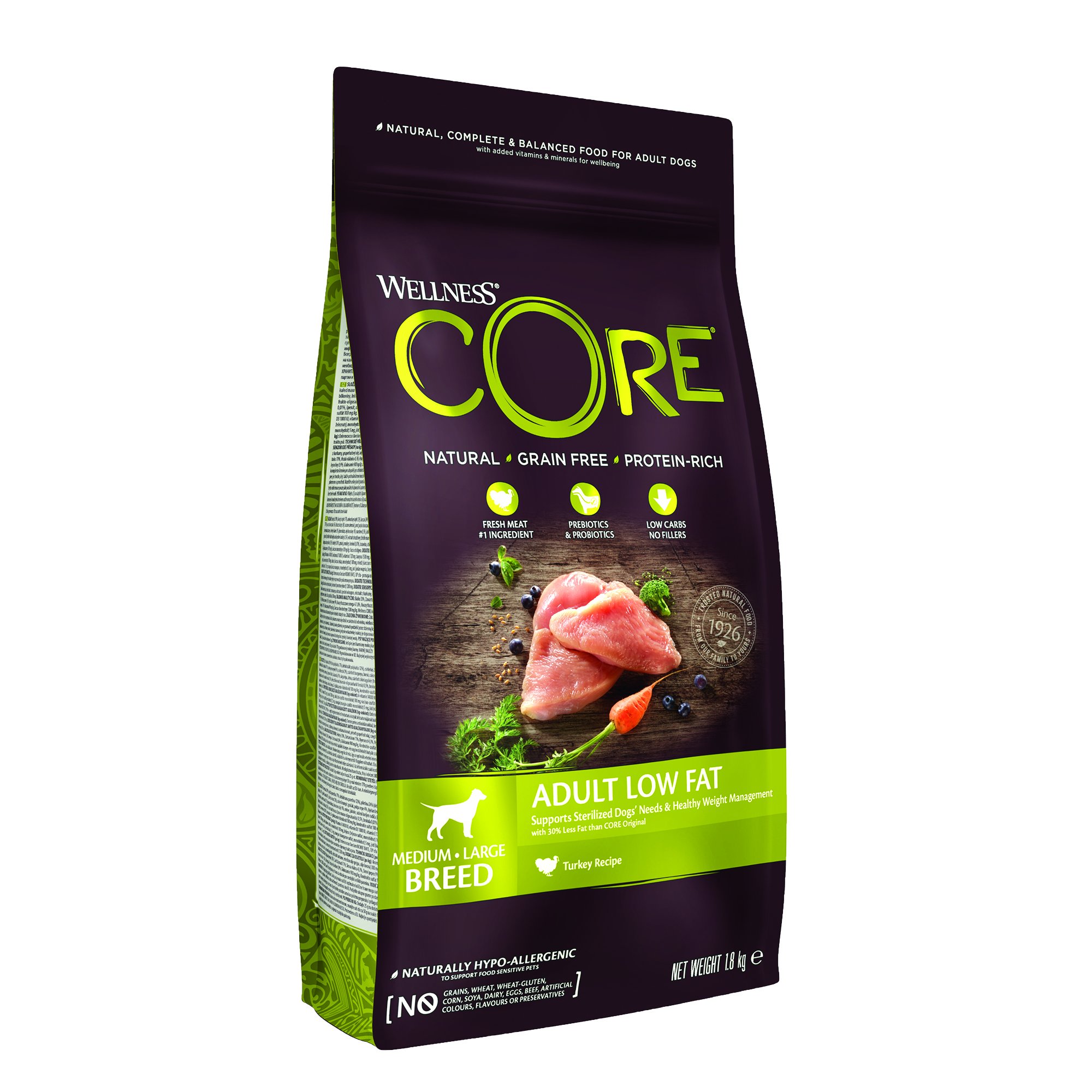 Wellness Core Dog Low Fat Adult Medium&Large morka 1,8kg
