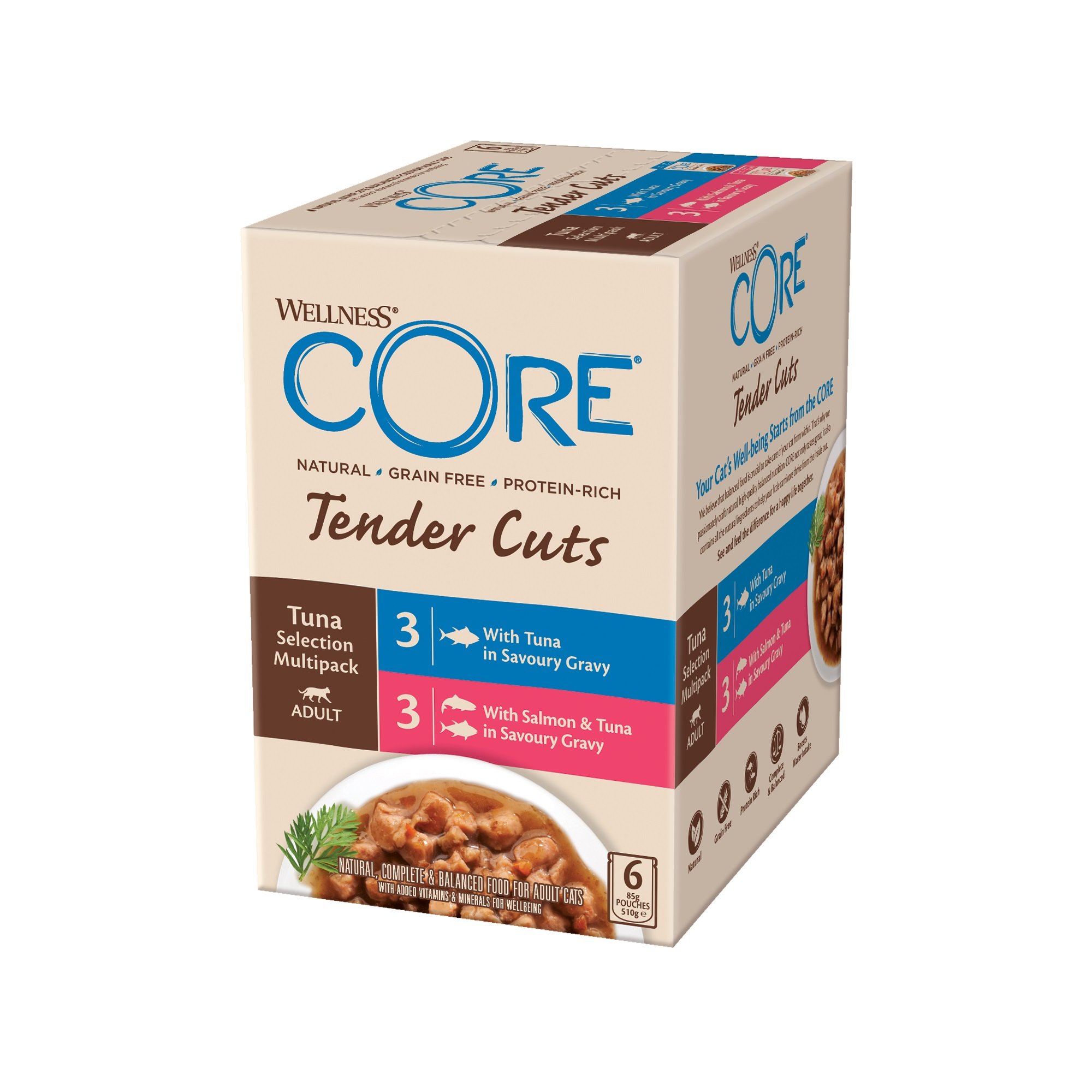 Kapsička Wellness Core Cat Tender Multipack tuniakový výber 510g
