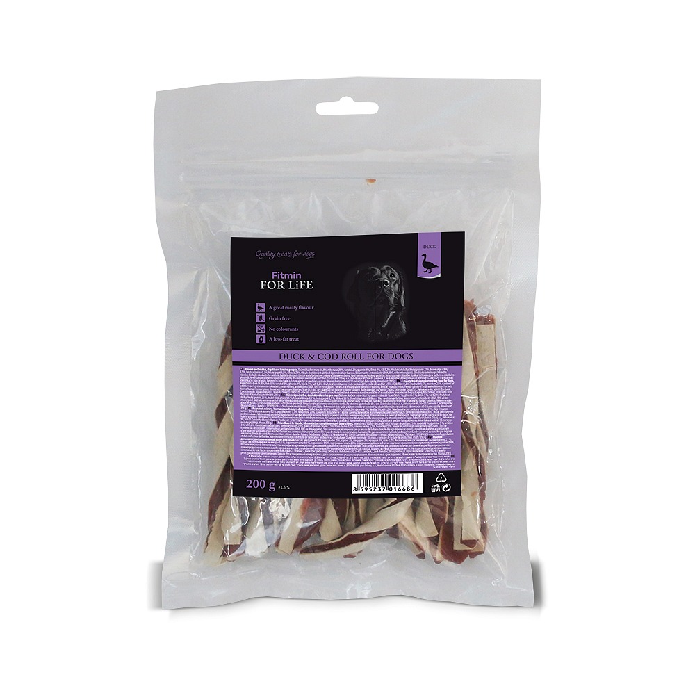Maškrty dog treat duck cod roll 200 g