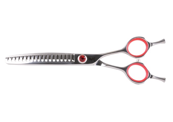 Nožnice Yento PRIME 6,5" (16,5 cm) modelovacie ZAHNUTÉ 18 zubov