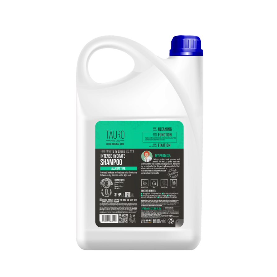 Intenzívny hydratačný šampón TAURO PRO LINE Ultra Natural Care pre bielu a svetlú srsť 3785 ml? - ZĽAVA PO EXPIRÁCII ALEBO ĽAHKO PRED