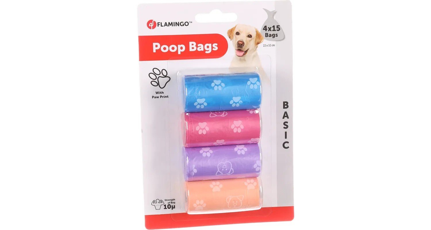 Flamingo Vrecká na psie exkrementy 4x15ks