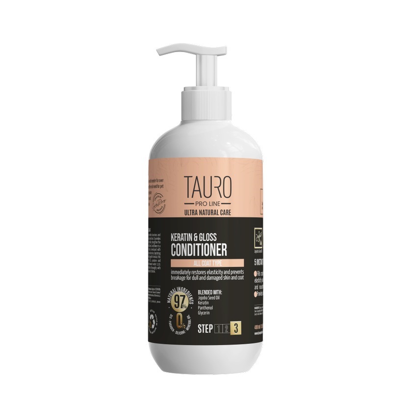 Kondicionér pre lesk s keratínom TAURO PRO LINE Ultra Natural Care Objem: 400 ml