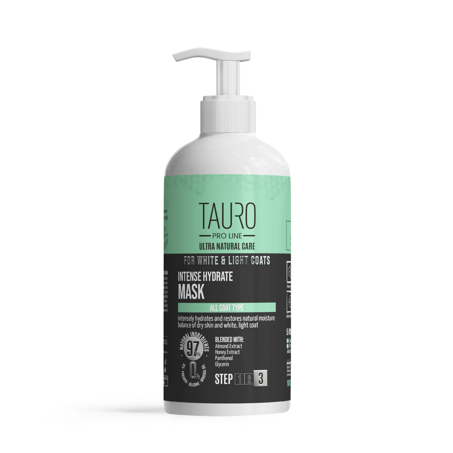 Intenzívna hydratačná maska TAURO PRO LINE Ultra Natural Care pre bielu a svetlú srsť Objem: 1000 ml