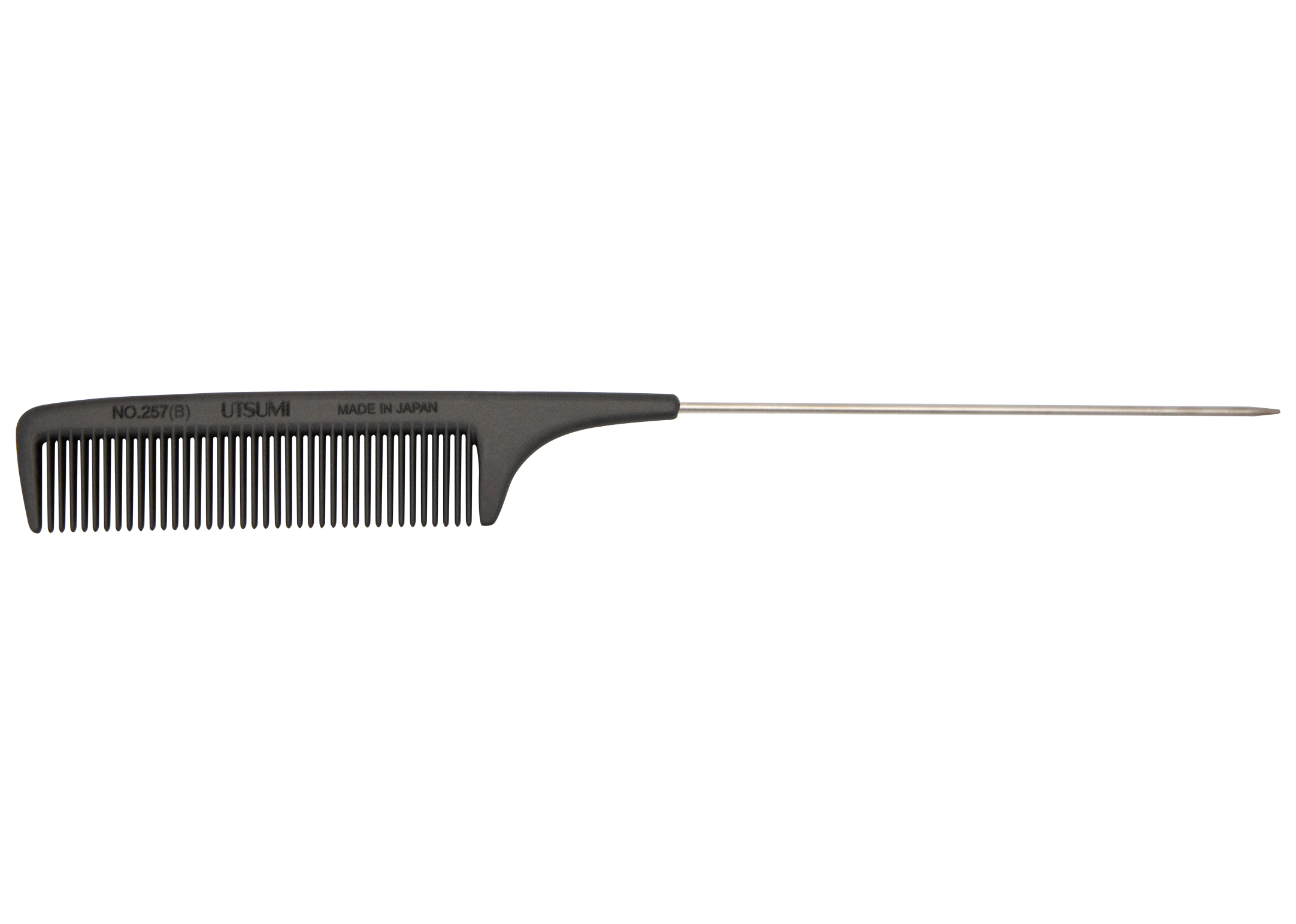 Utsumi Carbon #257B hrebeň s ihlou 24,5 cm čierny
