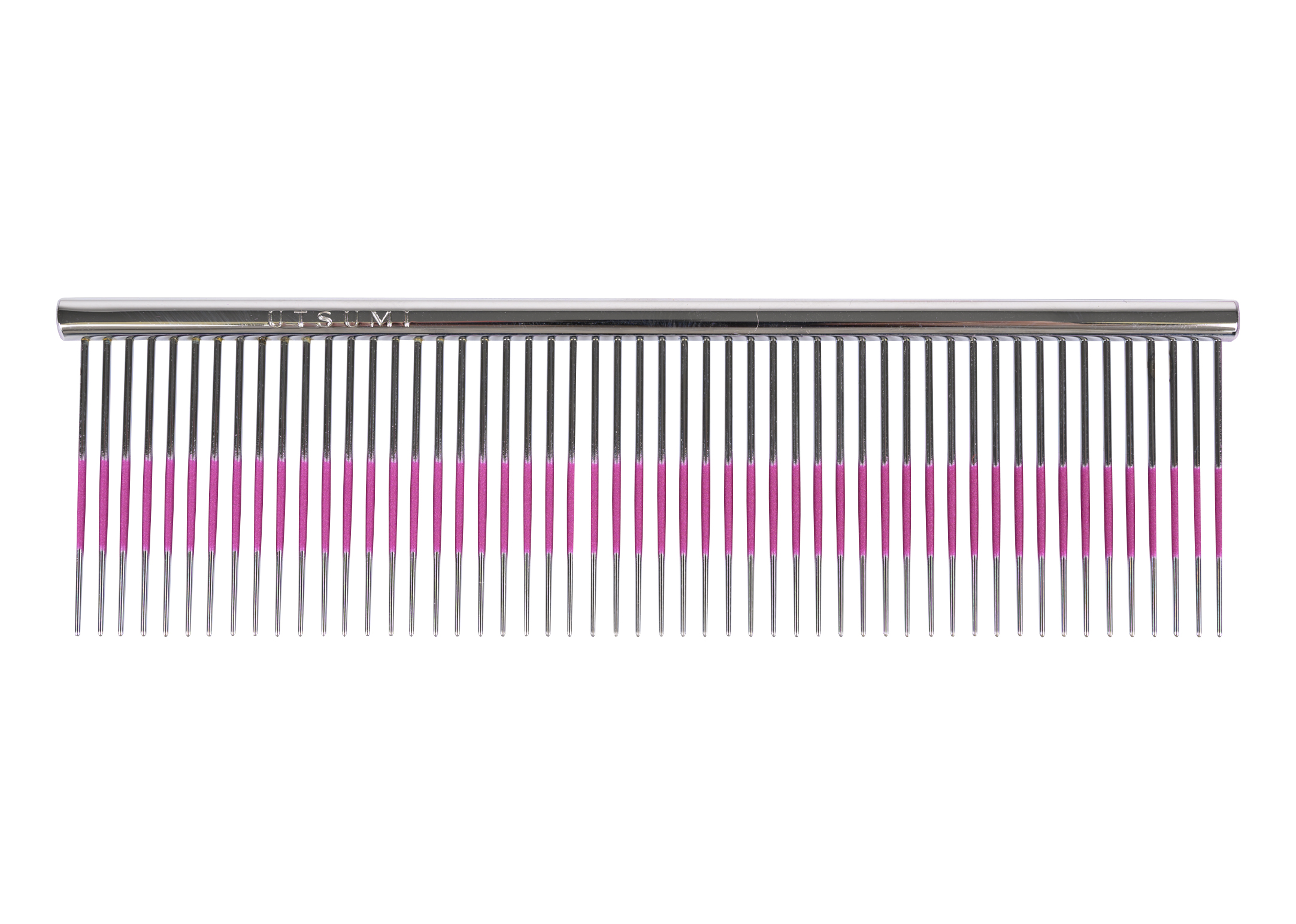 Utsumi U&U Wide Quarter špeciálny hrebeň na načesávanie pri strihaní Pink Line 13,3 cm