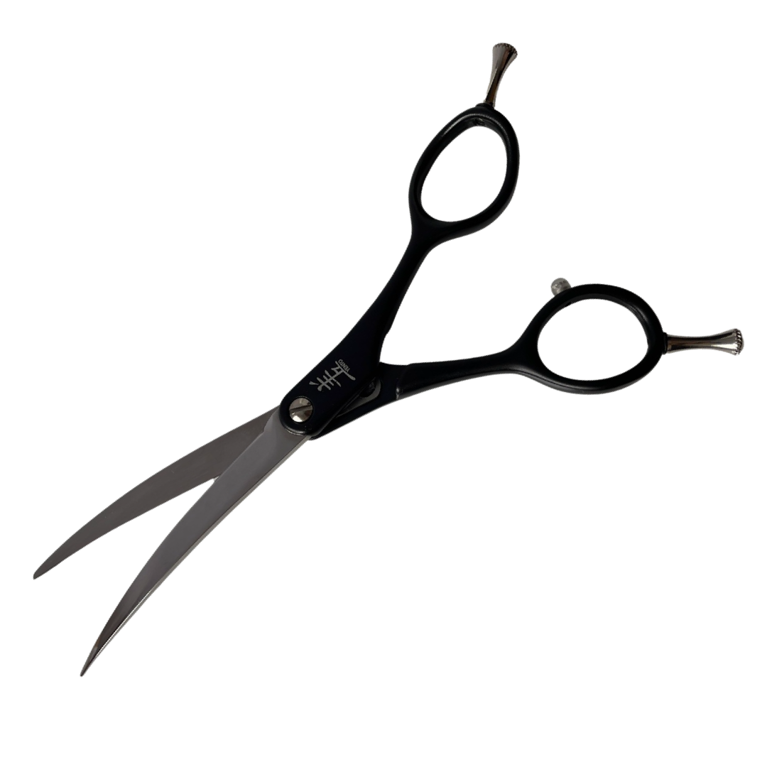 Nožnice Yento SPARKLE Series 6,5" (16,5 cm) zahnuté čierne