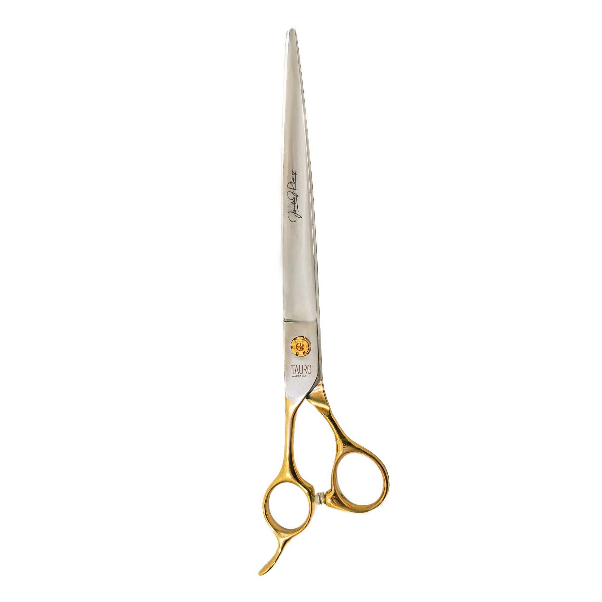 Nožnice TAURO PRO LINE Janita Plunge line 8" (20 cm) rovné - zlaté krúžky PRE LEVORUKÉ