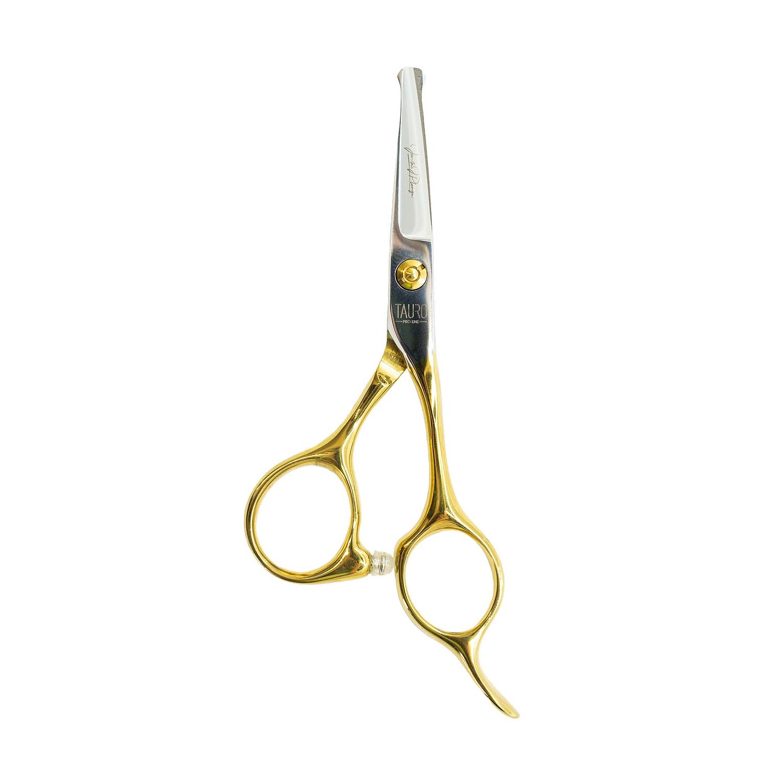 Nožnice TAURO PRO LINE Janita Plunge line 4,5" (11 cm) rovné - zlaté krúžky