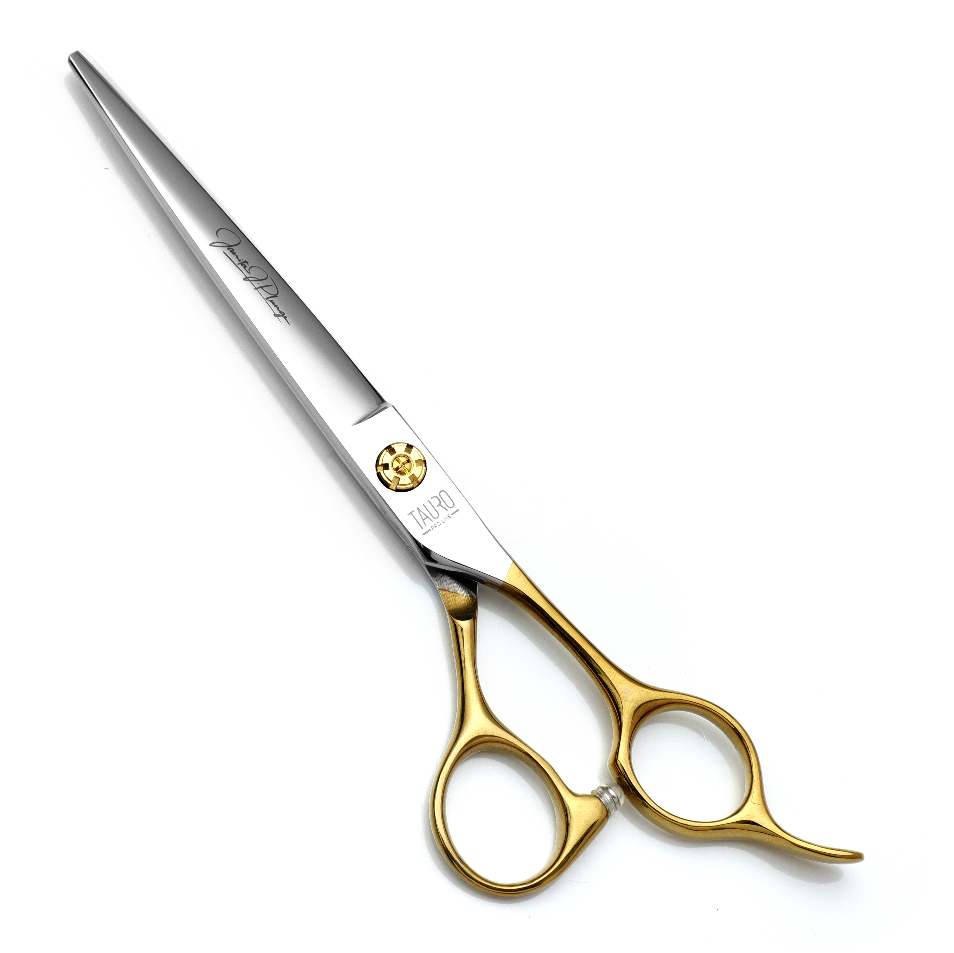 Nožnice TAURO PRO LINE Janita Plunge line 17 cm (6.5") rovné - zlaté krúžky