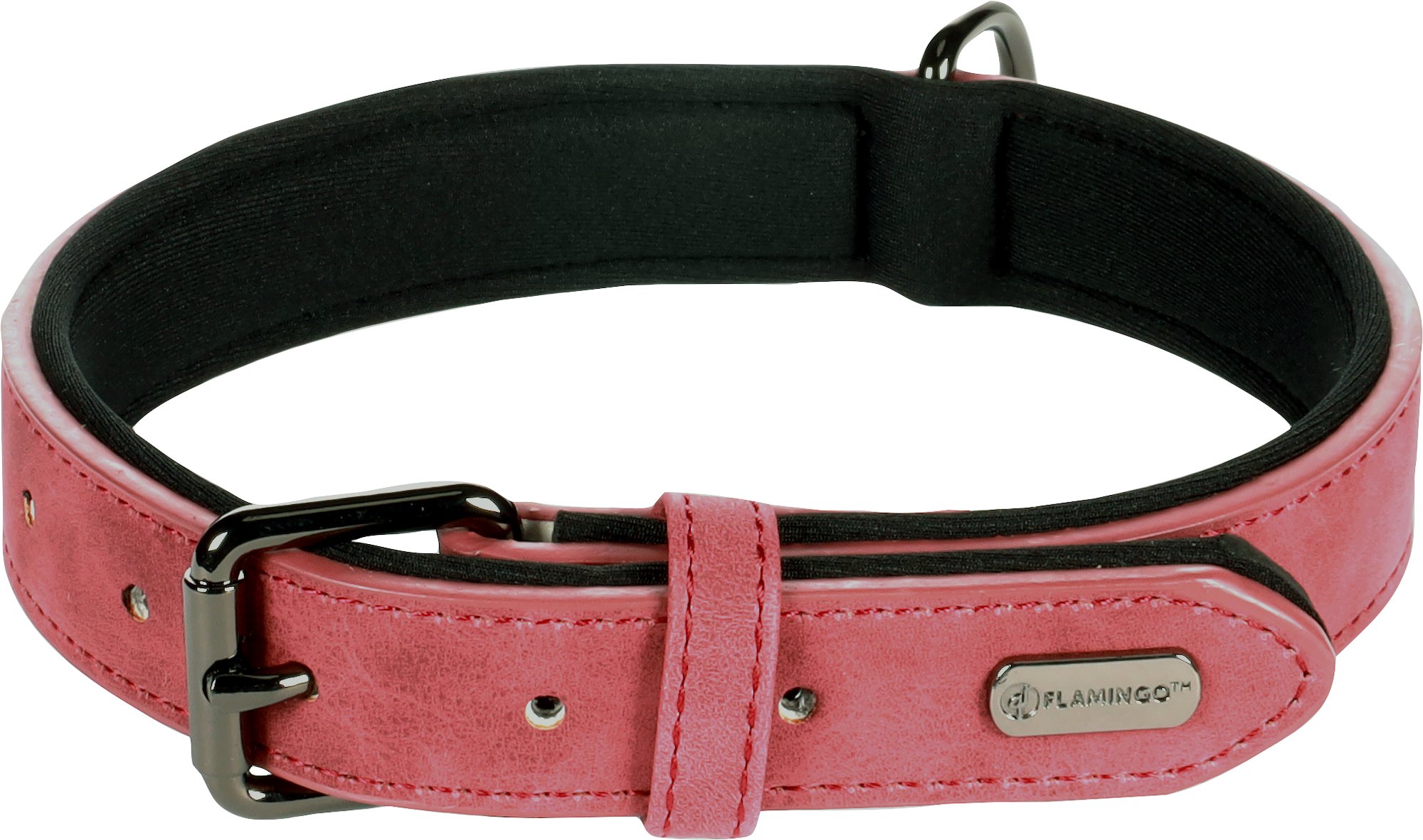 Flamingo Delu Obojok s neoprénovým polstrovaním Červená M/L