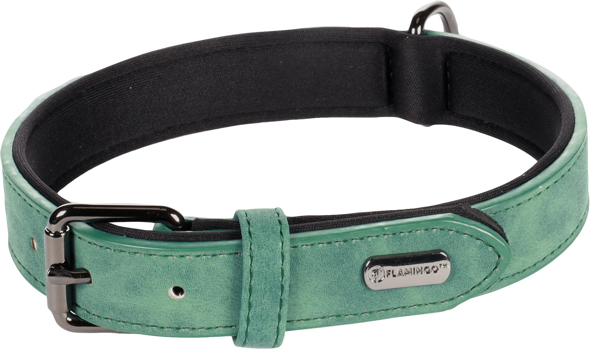 Flamingo Delu Obojok s neoprénovým polstrovaním Zelená M/L