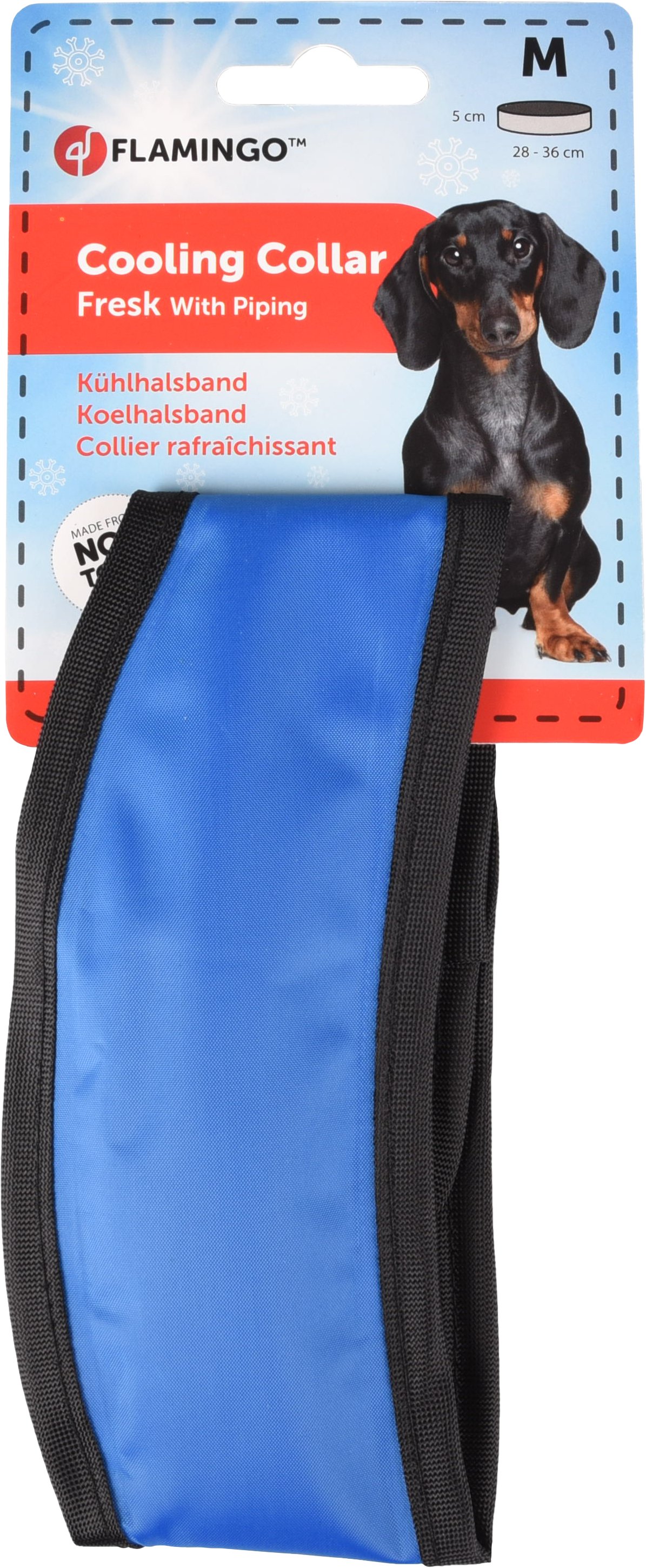 Flamingo Chladiaci obojok pre psov modro/čierny M 28-36cm