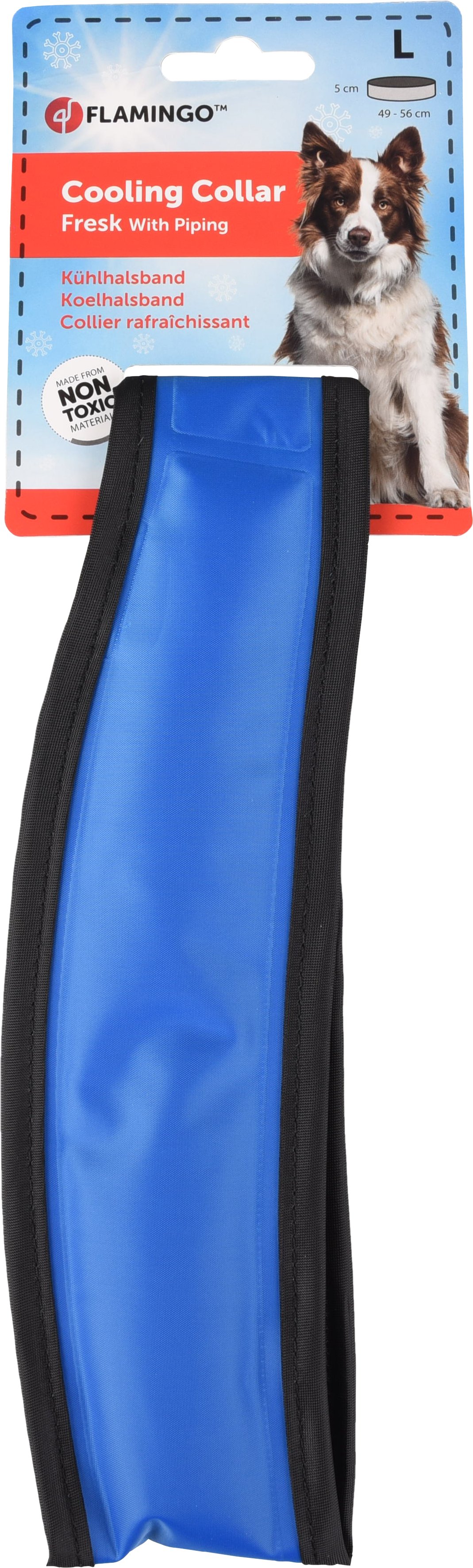 Flamingo Chladiaci obojok pre psov modro/čierny L 49-56cm