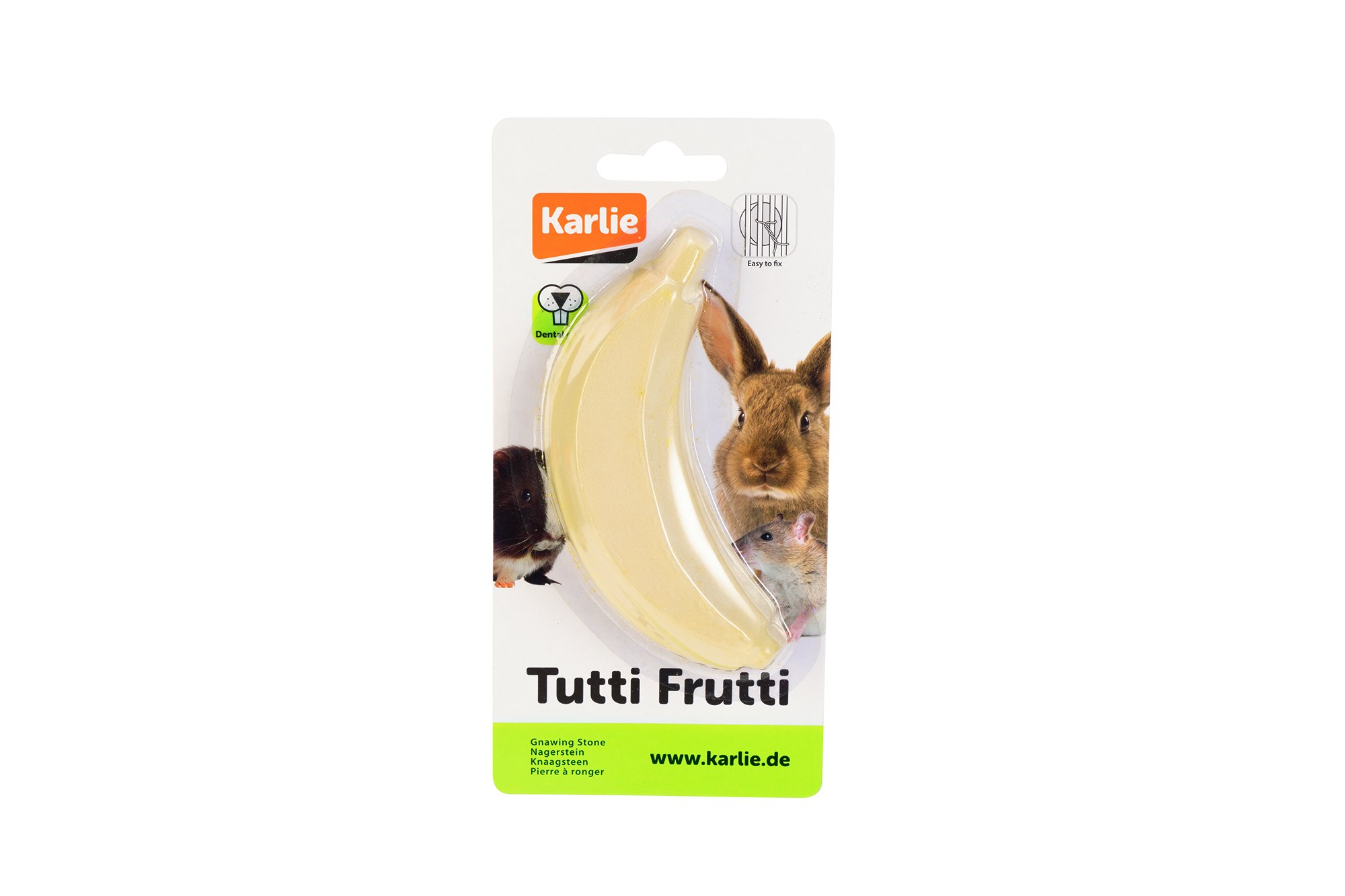 Karlie Tutti Frutti Minerálny kameň pre hlodavce Banán 50g