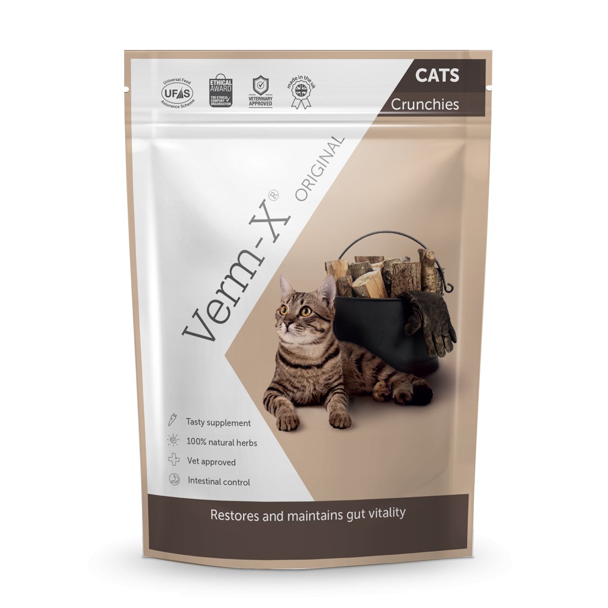 Verm-X Prírodné granule proti črevným parazitom pre mačky 120g