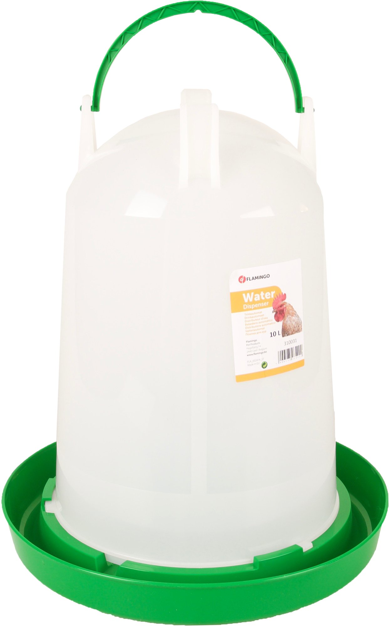 Flamingo Twist Napájačka pre hydinu guľatá zelená/biela 10l